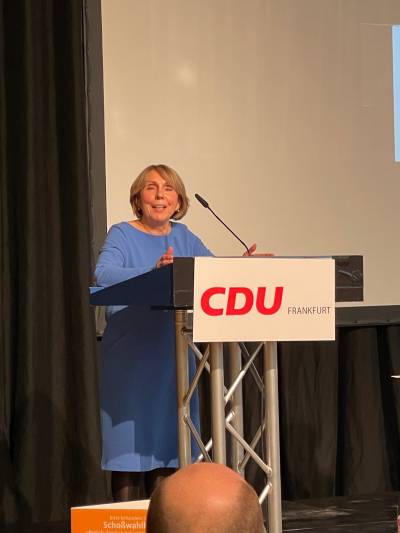 Bewerbungsrede der ehemaligen Vorsitzenden der CDU Dornbusch, Christiane Loizides, fr ihre Wiederwahl zur Beisitzerin in den Kreisvorstand