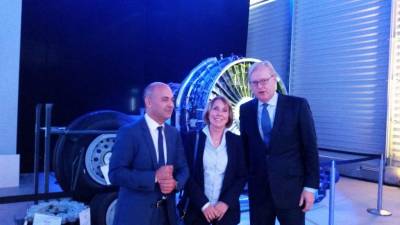 Einweihung der neuen Wartungshalle der Lufthansa Technik AG im Frankfurter Osthafen am 29. September 2017